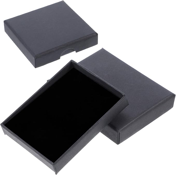 Thinp 2 Pack Foam Fill Cardboard Paper Jewelry Box Small Jewelry Gift Box Christmas Gift Box Necklace Bracelet Earring Org...