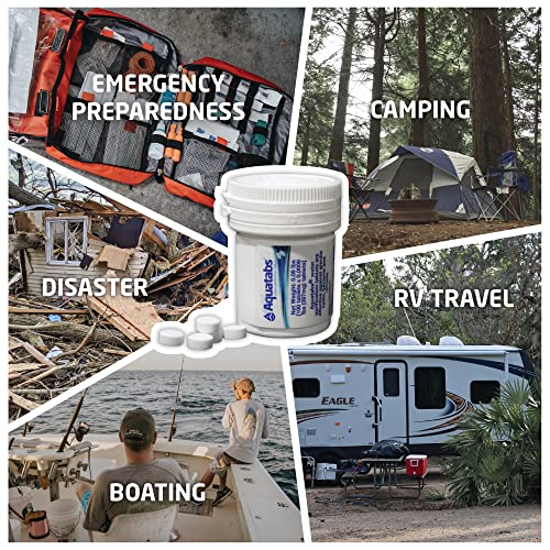 Aquatabs Water Purification Tablets (397mg, 100 Pack). Water Filtration System for Camping, Boating, Emergency Water, Surv...
