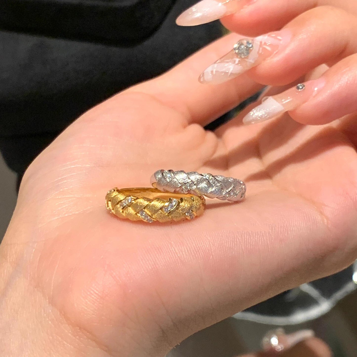 1pc 999 Sterling Silver Diamond Twisted Open Ring, Luxurious Retro Style, Perfect For Daily Wear And Valentine's Gift
