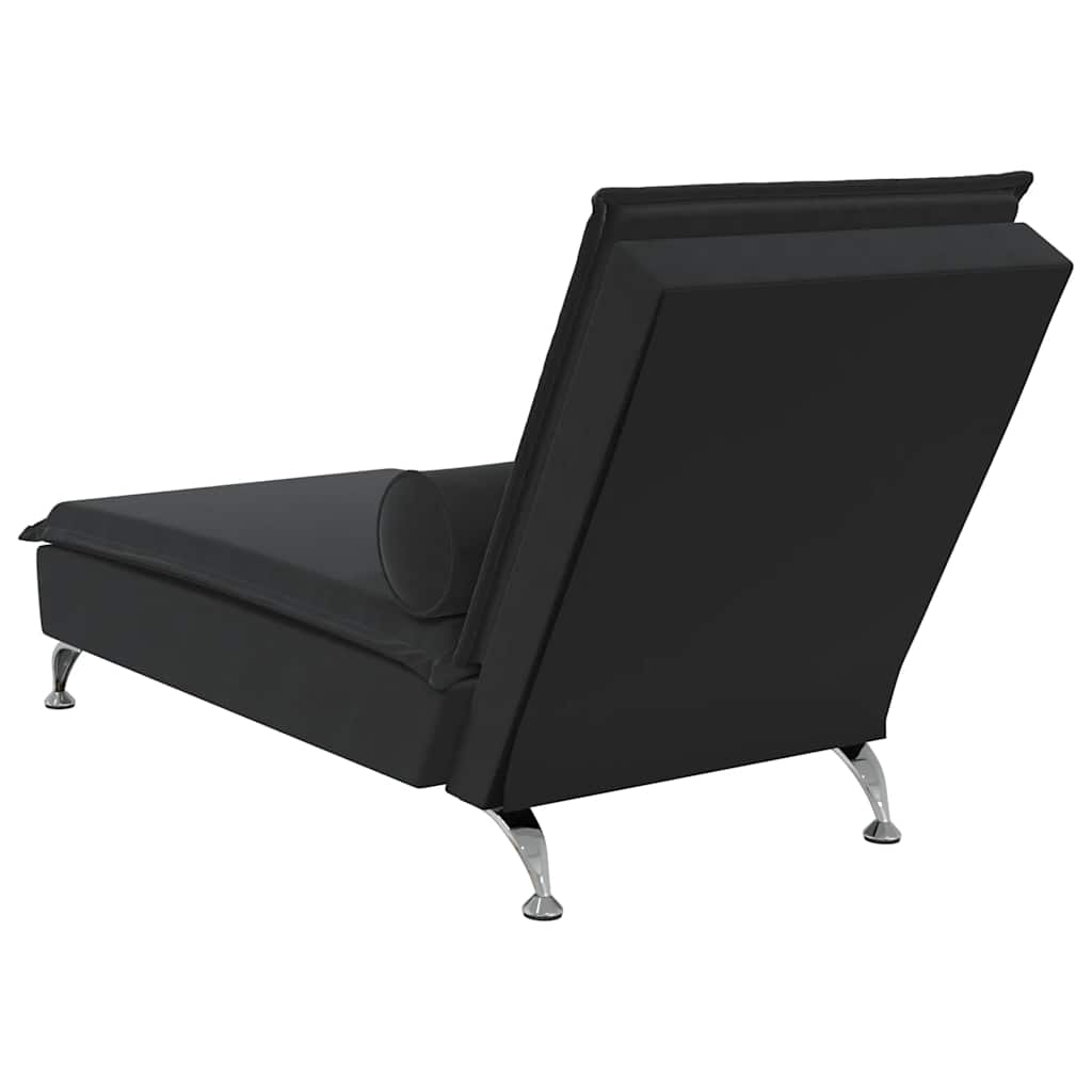 Massage Chaise Lounge with Neck Roll, Velvet