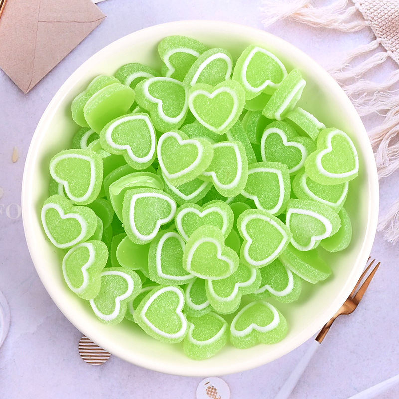 Resin Accessories Frosted Heart-shaped Candy