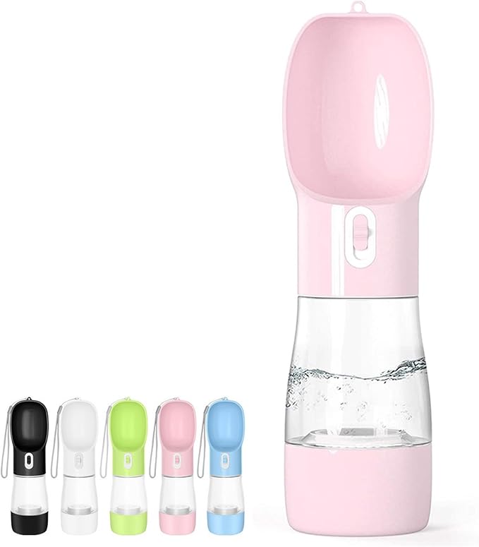 Misthis Portable Dog Water Bottle - Leak Proof Dog Water Dispenser with Bowl & Food Container, Dishwasher Safe Food Grade ...