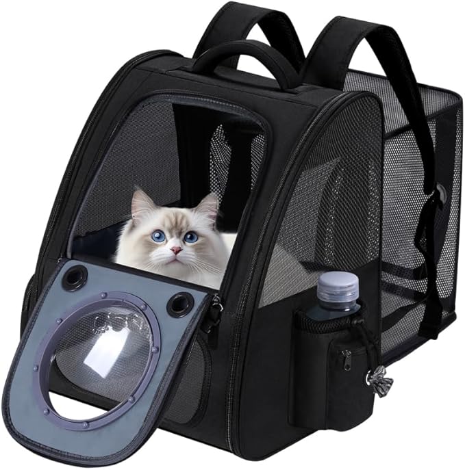 Dogs Backpack Carrier, Expandable Cat Carrier Backpack,Breathable Bubble Pet Backpack for Cat,Kitten and Small Puppy, Larg...