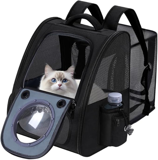 Dogs Backpack Carrier, Expandable Cat Carrier Backpack,Breathable Bubble Pet Backpack for Cat,Kitten and Small Puppy, Larg...