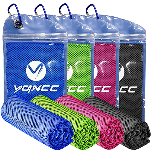 YQXCC Cooling Towels | 4 Pack 47"x12" | Ice Cool for Neck | Microfiber Soft Breathable Chilly | for Yoga, Sports, Golf, Gy...