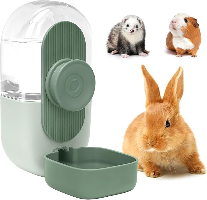 Kenond 28oz Hanging Automatic Rabbit Water Bottle, Guinea Pig Water Bottle No Drip, Gravity Water Dispenser for Cage, Suit...