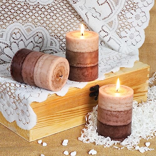 Cafemoon Coffee Pillar Candles, Aromatherapy Scented Candles, 35+ Hours Burn Long Lasting, Set of 3 Tall 3x4 Inch Dripless...