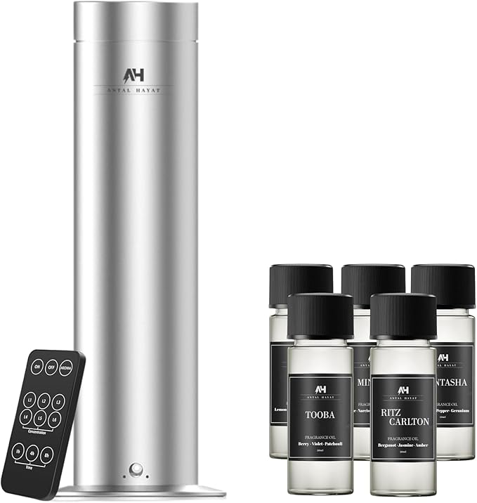Electric Waterless Essential Oil Diffuser Starter Kit - Covers Up to 1000 Sq Ft - Essential Oil Diffuser for Large Rooms -...