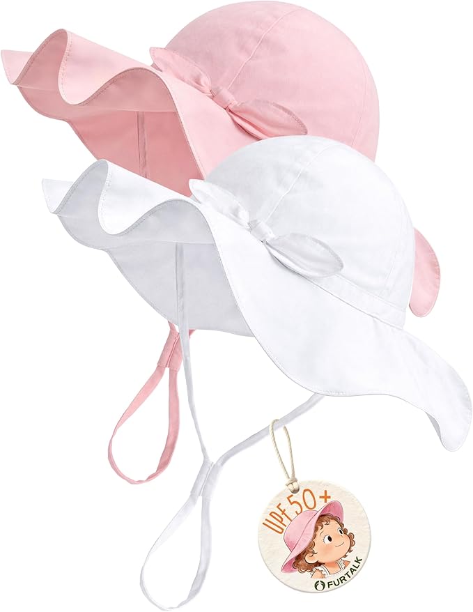 FURTALK Baby Sun Hat Toddler Beach Hats with UPF 50+ Sun Protection Wide Brim Girls Bucket Hat