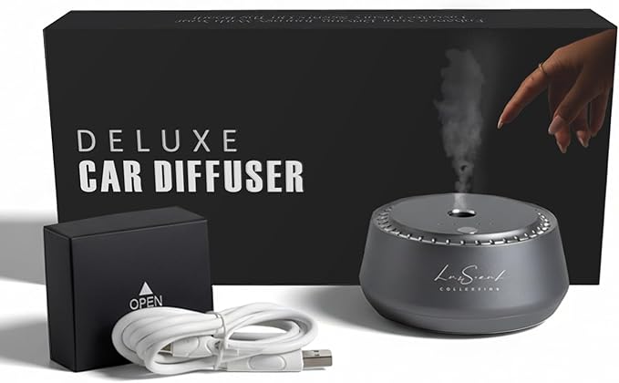 Smart Car Diffuser with 20ML Scent Oil Included - Car Air Freshener - Aromatherapy Diffuser - Portable, Compact, Cordless ...