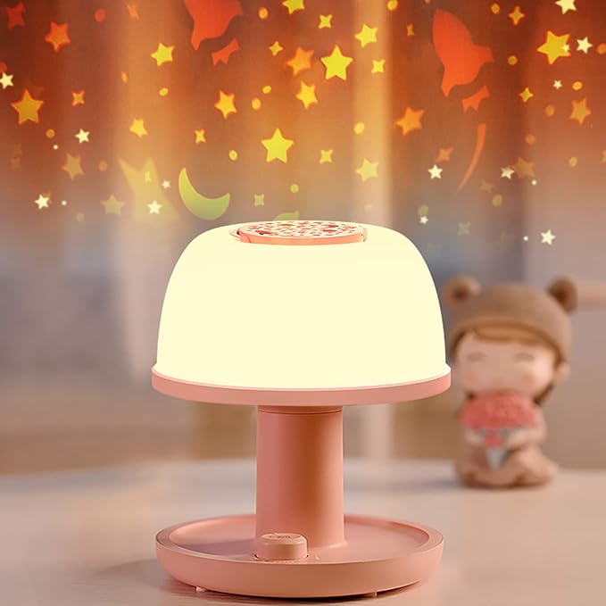 LICKLIP Toddler Night Light Lamp, Dimmable LED Bedside Lamp with Star Projector, Kids Lights Timer Design & Color Changin...