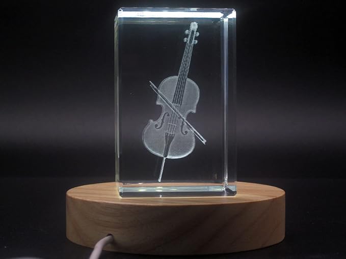 Music Instrument 3D Engraved Crystal 3D Engraved Crystal Keepsake/Gift/Decor/Collectible/Souvenir (Large)