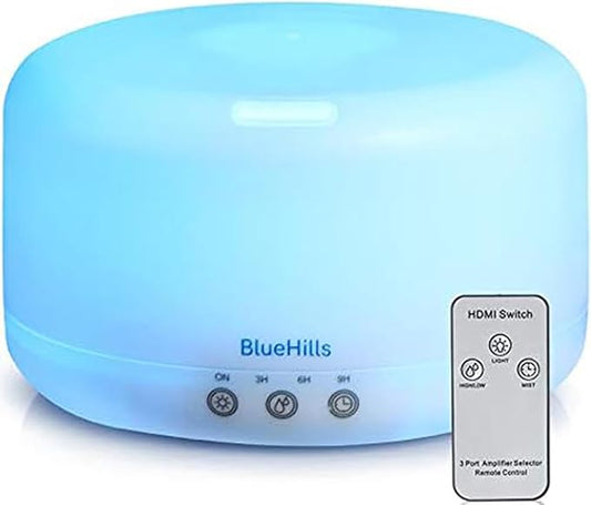 BlueHills Premium 1000 ML XL Essential Oil Diffuser Aromatherapy Humidifier with Remote for Large Room Home 18 Hour Run Hu...