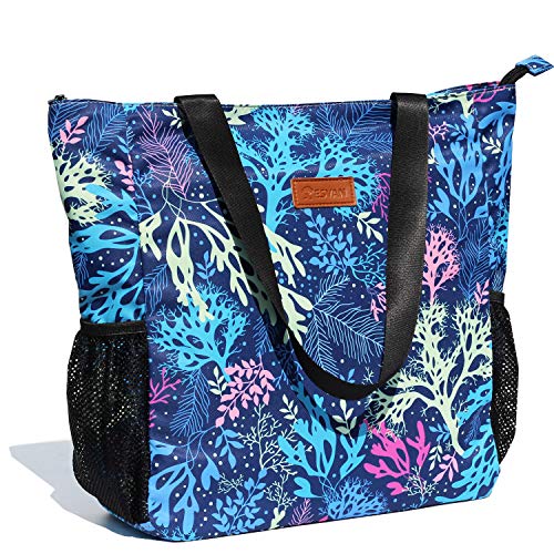 Original Floral Water Resistant Large Tote Bag Shoulder Bag for Gym Beach Travel Daily Bags Upgraded