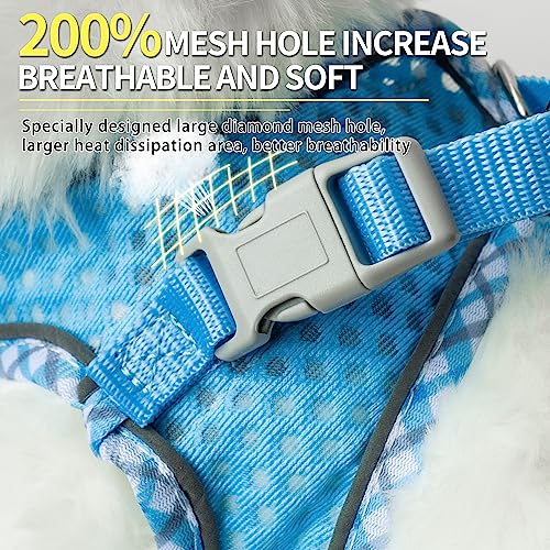 JOYPAWS Summer Soft Dog Harness and Leash Set,Ultra Thin Breathable Diamond Mesh, Step in Adjustable Dog Harness with Padd...