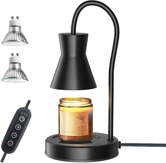 LALISU Candle Warmer Lamp with Timer and Dimmer, Vintage Electric Melter Candle with 2 Bulbs, Melter Scented Height Adjust...