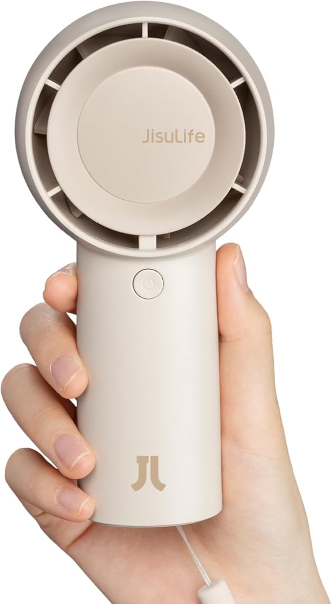 JISULIFE Handheld Portable Turbo Fan [16H Max Cooling Time], 4000mAh USB Rechargeable Personal Battery Operated Mini Small...