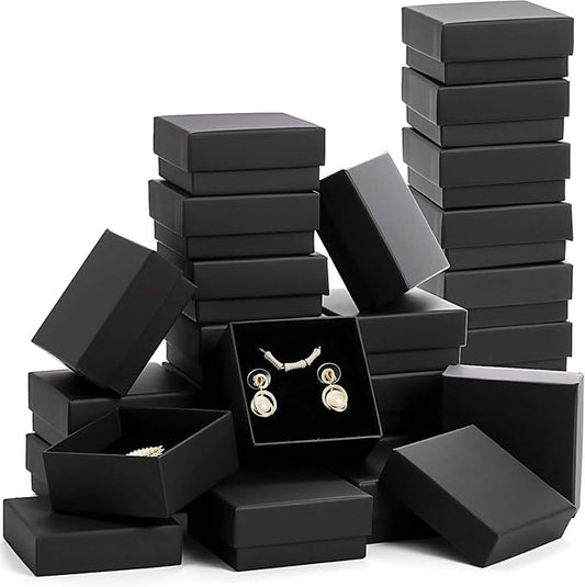 Fasmov Kraft Jewelry Boxes, 36 Pack 2.95 x 2.95 x 1.37 Inch Square Cardboard Jewelry Gift Box Necklace Ring Earring Kraft ...