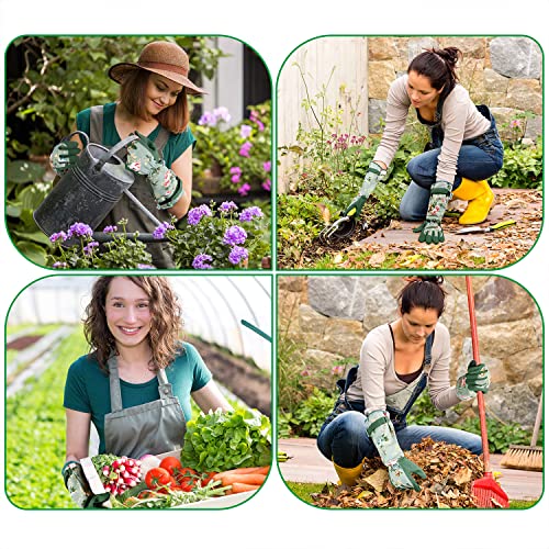 WANCHI Gardening Gloves for Women, Comfortable Floral Long Sleeve Garden Gloves for Gardening and Outdoor Work, Durable Le...