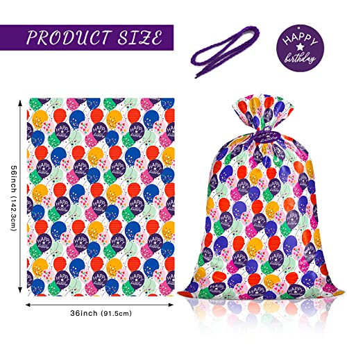 WRAPAHOLIC 56" Large Birthday Plastic Gift Bag - Colorful Balloon with Confetti Design for Kids Birthdays, Parties or Cele...