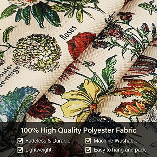 Tegeme Vintage Tapestry 52 x 13 Inch, Long Vertical Wall Hanging Reference Illustrative Botanical Tassel Tapestry for Bedr...