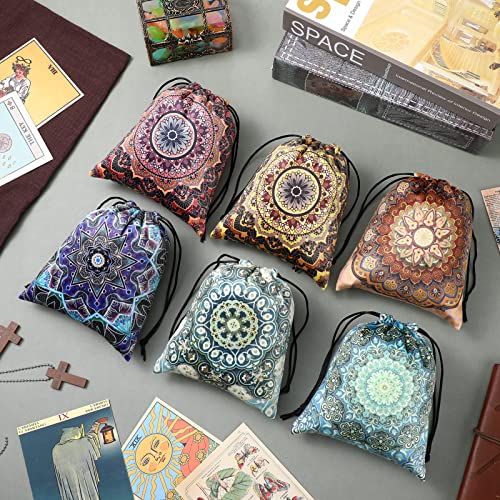 6 Pcs Velvet Storage Bag Dice Storage Bag Drawstring Tarot Card Holder Bag Jewelry Pouch Enthusiasts Hand Gift Bags, 7.1 x...