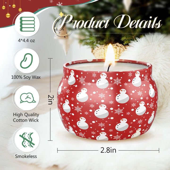 DeckTheHalls Christmas Candles, Scented Candles for Reading, Yoga, Dining, Bathing, Candle Set for Women & Men, Made with ...