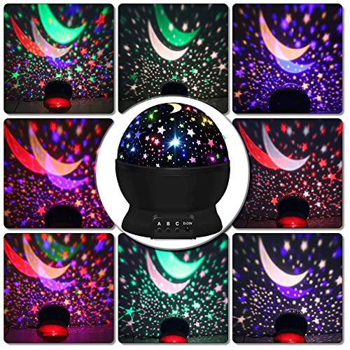 Night Light for Kids,Boys Toys for 3 4 5 6 7 8 Year Old Boys,Star Projector 360 Degree Rotation - 4 LED Bulbs 16 Light Col...