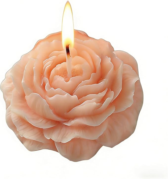 Aromatic Peony-Shaped Candle Ornament for Living Room and Bedroom, Simple Decoration (Bluebell)