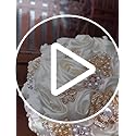 TUAGYMKR Handmade Satin Rose Water Drop Bridal Bouquet,8.7inch Crystal Wedding Round Tossing Bouquet,Jewelry Proposal Brid...