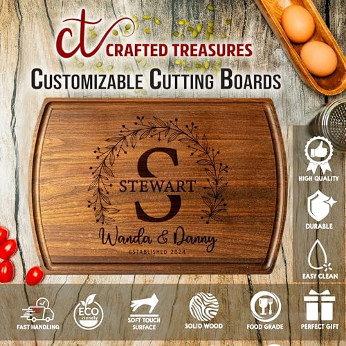 Personalized Cutting Board - Personalized Wedding Gifts for Couple - Custom Cutting Board Wood Engraved- Housewarming Gift...