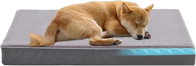 URGVANZ PET Cooling Dog Beds for Large Dogs, Orthopedic Memory Foam Dog Bed, Large Pet Beds with Washable Cover, Ideal for...