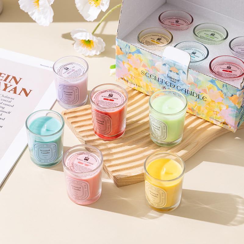 Scented Candles Gift Set for Women, 6 Pack Natural Soy Wax Aromatherapy Candles for Home, Glass Jar Stress Relief Candles ...