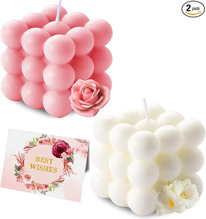 Aokala Scented Bubble Candles Gifts Set for Women, Large Candles for Home Decor Scented, 2 x 5.4 oz Soy Wax Aromatherapy C...