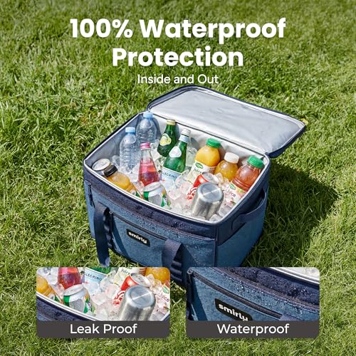 SMIRLY Cooler Bags Insulated – Collapsible Cooler, Portable Leakproof and Soft Sided - Large Foldable Ice Chest for Campin...