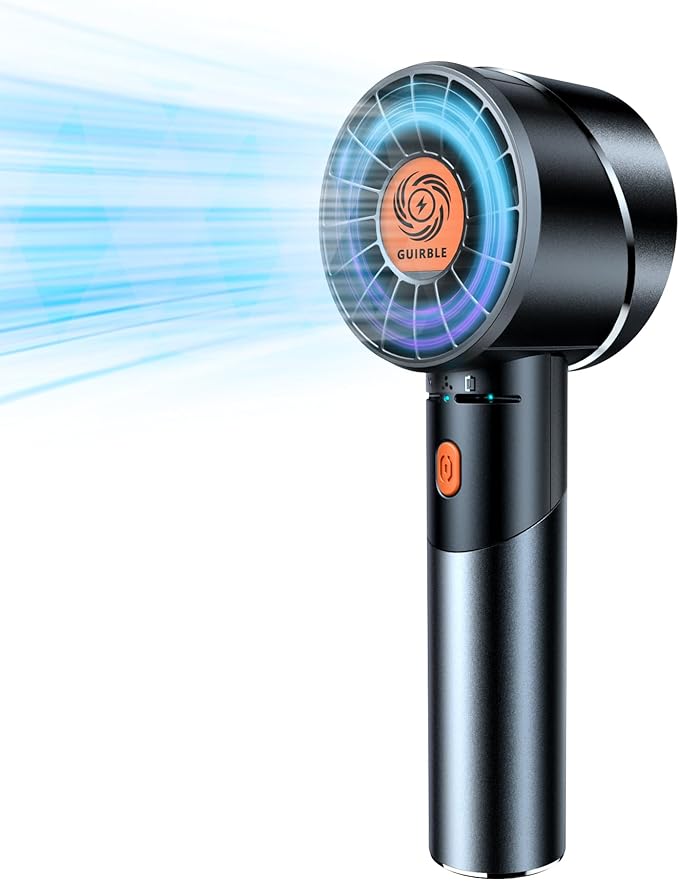 Guirble Handheld Fan,Portable Turbo Fan,Powerful Personal Fan(7000rpm High-Speed Motor,Battery Work 3-16 H),USB Rechargeab...