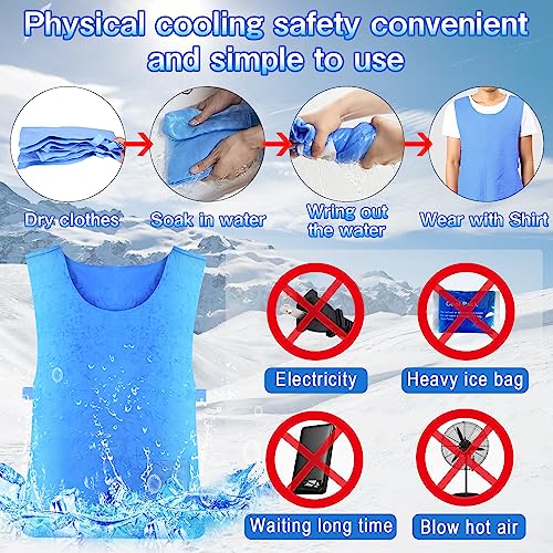 Evaporative Cooling Vest for Men Women - Ice Cool Vest Water Activated PVA Body cooler clothing for Hot Weather