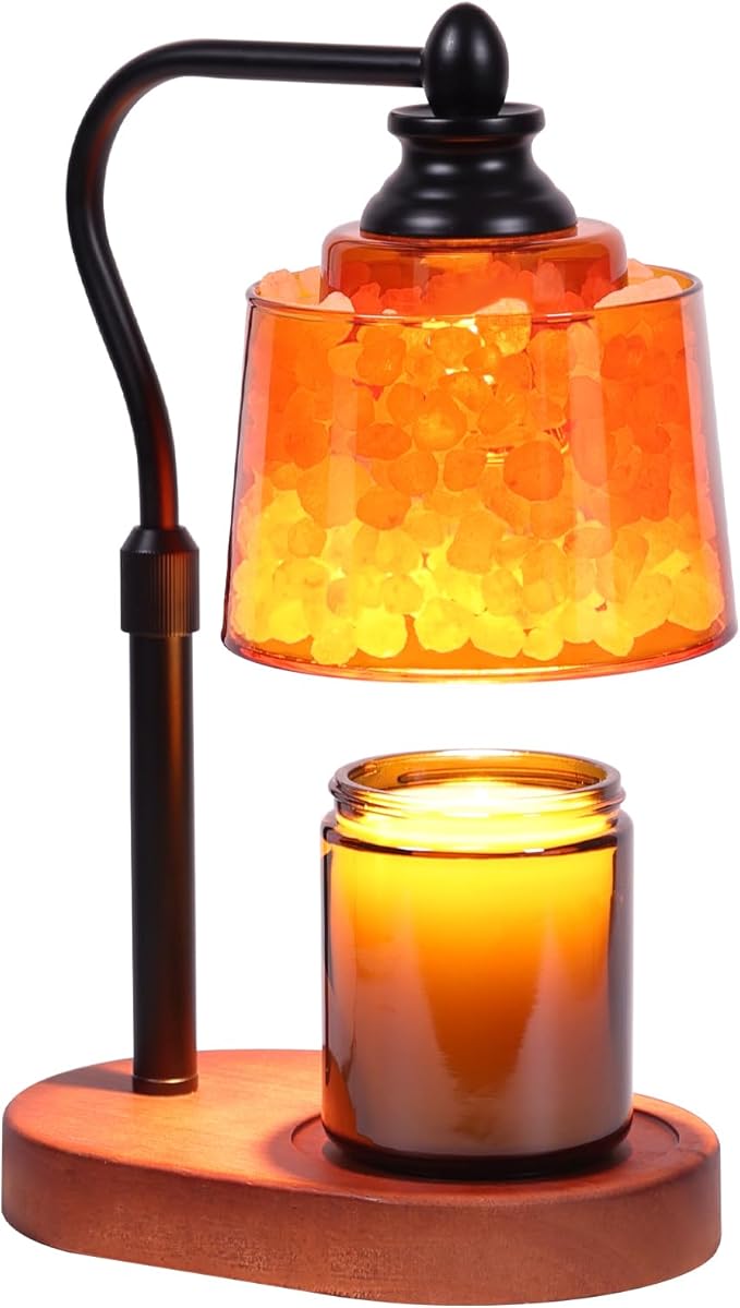 ZAXLZMHSD 3-in-1 Candle Warmer Lamp with Timer Dimmable, Himalayan Salt Lamp & Passive Diffuser, Gifts for Women, House Wa...