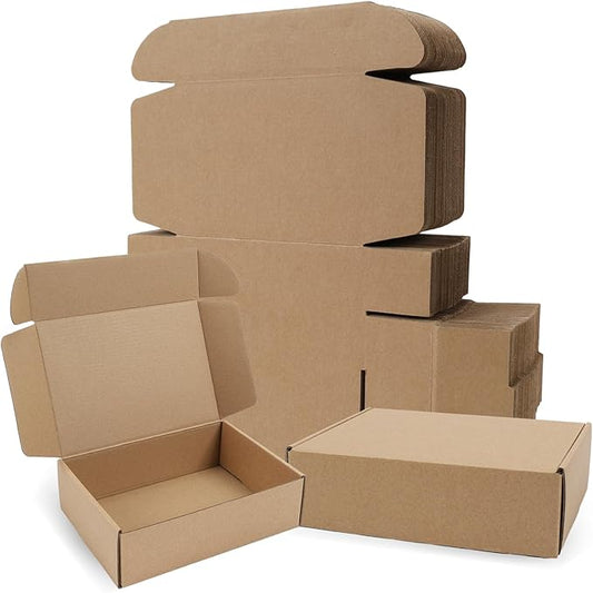 BIOBROWN 7x5x2" Small Shipping Boxes 50 Pack, Corrugated Cardboard Mailer Boxes Bulk for Packaging Small Business Mailing ...