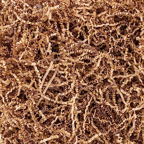 Sukh Brown Crinkle Paper Filler - Mother's Day Shredded Paper for Gift Baskets & Box, Crinkle Cut Paper Stuffing for Chris...