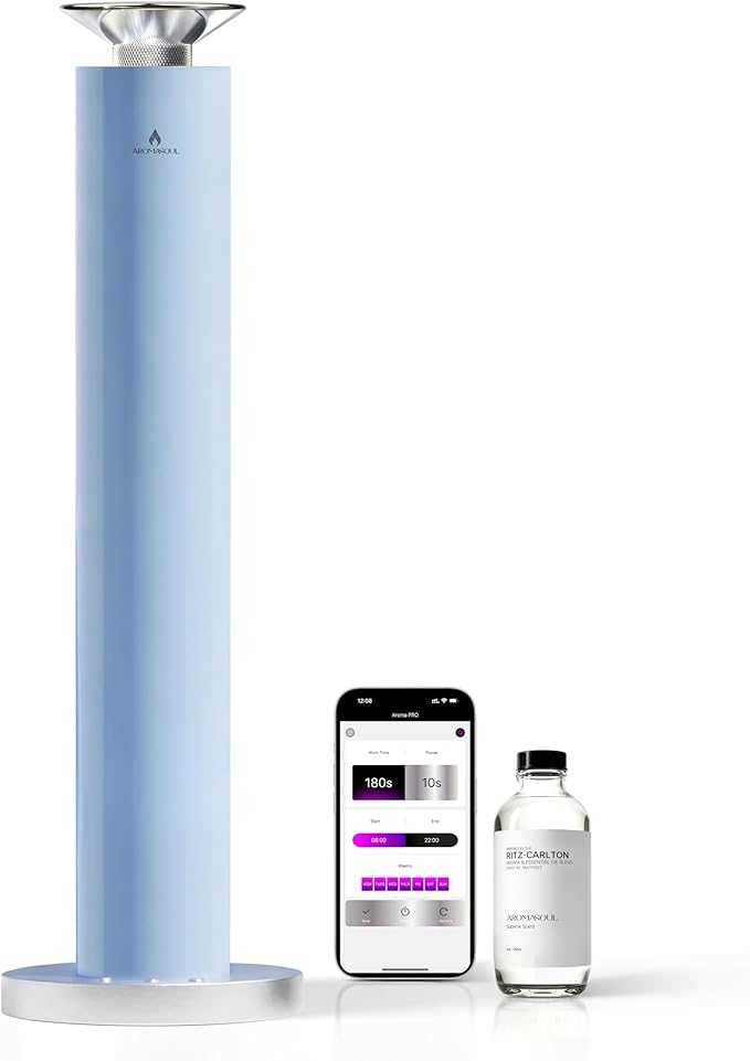 Wireless Rechargeable Hotel Scent Diffuser Starter Kit - Alloy Atomization System,Waterless Oil Diffuser, 1500 Sq Ft Cover...