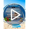 Dsquu Baby Beach Tent Solar Cooling Fan, Anti-UV Toddler Beach Tent Sun Shelter Portable Travel Fan Beach Shade Tent, Baby...