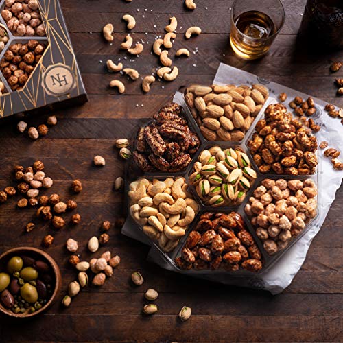 Mothers Day Nuts Gift Basket - Assortment of Sweet & Roasted Salted Gourmet Nuts - Food Gift Box for Mom, Her, Wife, Chris...