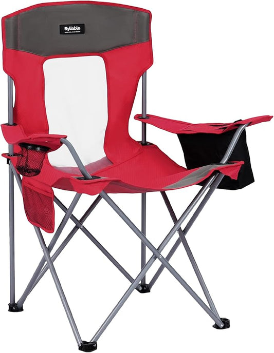 Camping Chairs Portable Folding Lightweight Outdoor Lawn Chair for Adults with Cooler Bag, Cup Holder and Side Pocket for ...