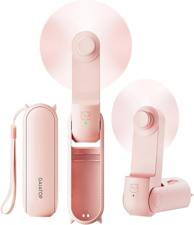 Gaiatop Portable Handheld Fan, 3 in 1 Mini Fan Handheld [17h Max Cooling], Foldable Personal Fans Pocket Design, USB Trave...
