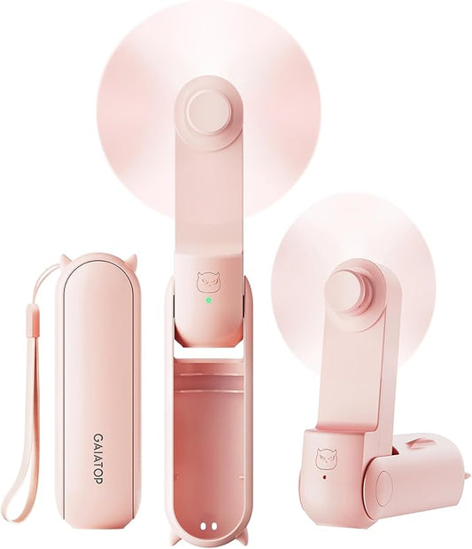 Gaiatop Portable Handheld Fan, 3 in 1 Mini Fan Handheld [17h Max Cooling], Foldable Personal Fans Pocket Design, USB Trave...