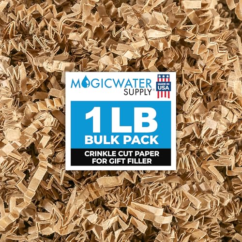 MagicWater Supply Crinkle Cut Paper Shred Filler - 1LB Kraft - Decorative & Protective Packaging for Bridesmaid Gifts & Br...
