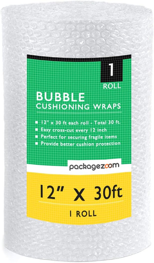 12 inch x 30 ft Bubble Cushioning Wrap, Perforated Every 12" Protective Packing Moving & Shipping Supplies for Boxes & Fra...