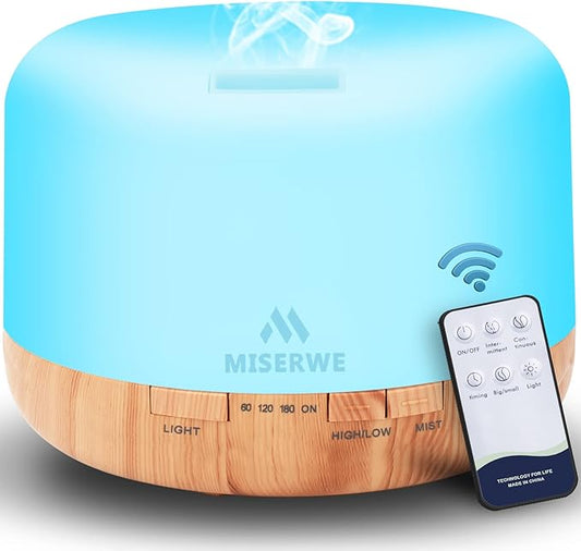 500ml Diffuser with Remote Control Waterless Automatic Shut Off Essential Oil Diffusers with Timing Mode Adjustable Oil Di...