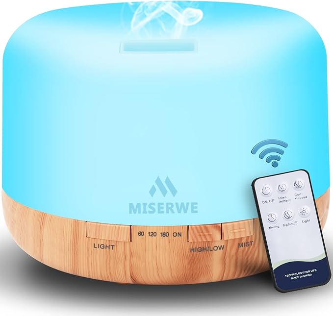 500ml Diffuser with Remote Control Waterless Automatic Shut Off Essential Oil Diffusers with Timing Mode Adjustable Oil Di...